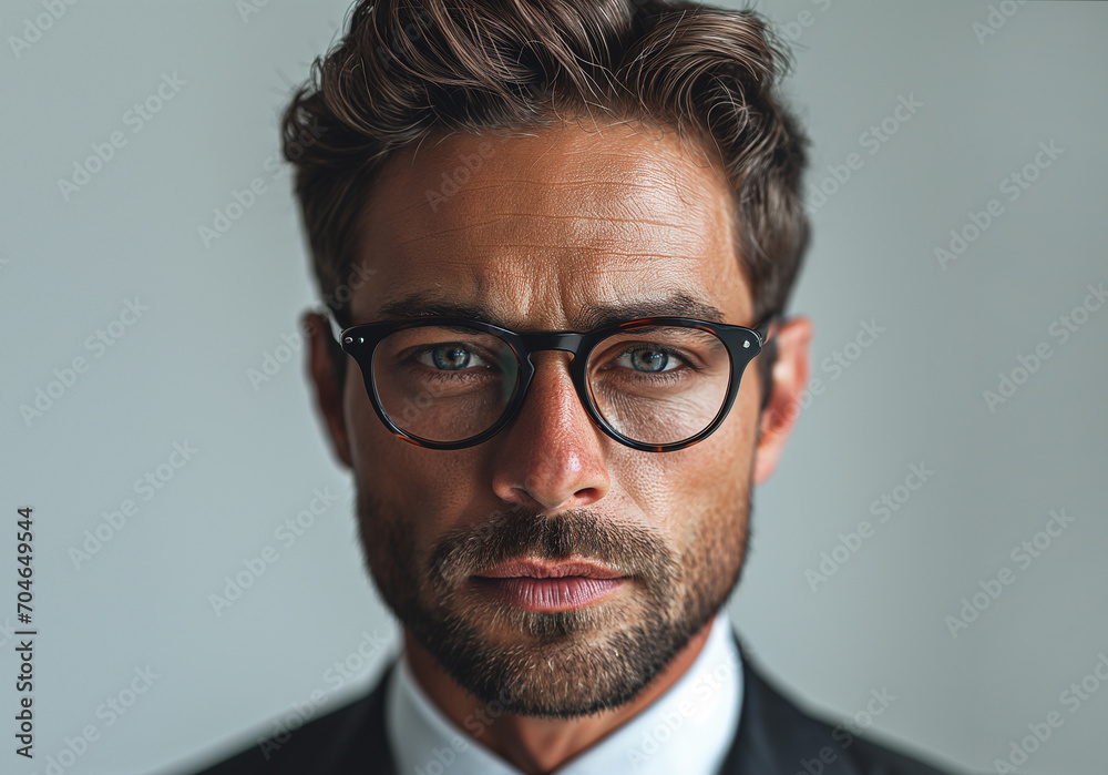 portrait of a middle-aged man. close-up - obrazy, fototapety, plakaty 