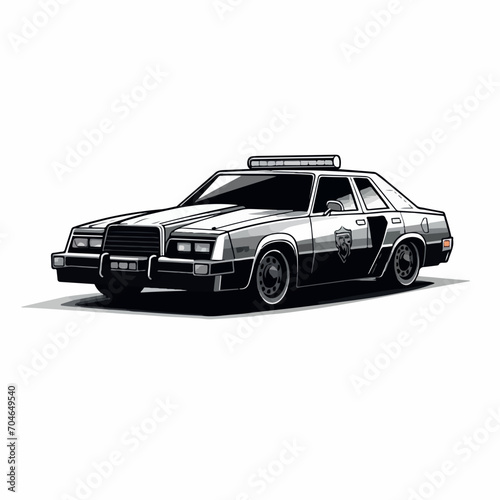 POLICE CAR  in cartoon, doodle style. Isolated 2d vector illustration in logo, icon, sketch style, Eps 10. AI Generative