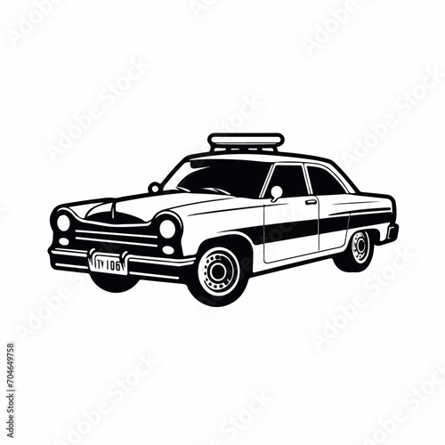 POLICE CAR  in cartoon  doodle style. Isolated 2d vector illustration in logo  icon  sketch style  Eps 10. AI Generative