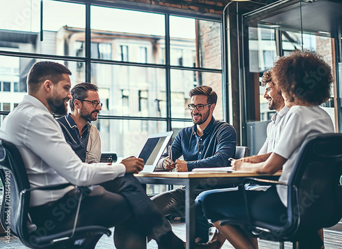 a group of young people in the office