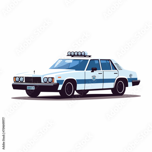 POLICE CAR  in cartoon, doodle style. Isolated 2d vector illustration in logo, icon, sketch style, Eps 10. AI Generative
