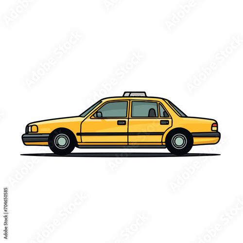Taxi in cartoon  doodle style. Isolated 2d vector illustration in logo  icon  sketch style  Eps 10. AI Generative