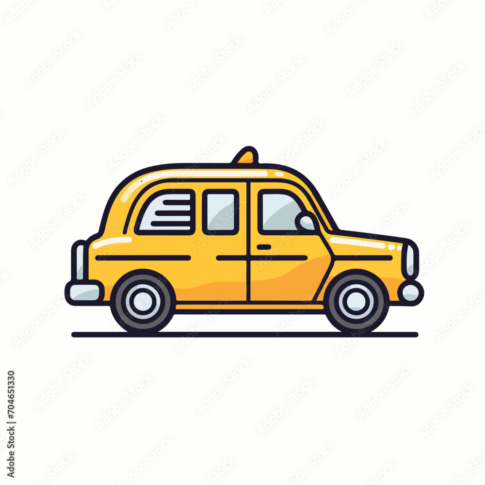 Taxi in cartoon, doodle style. Isolated 2d vector illustration in logo, icon, sketch style, Eps 10. AI Generative