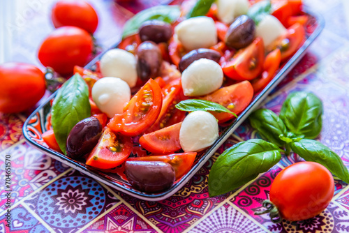 Fresh and raw tomato salad
