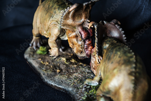 Pachyrhinosaurus dinosaur in the dark