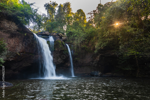 Beautiful Haew Suwat Waterfall at Khao Yai National Park Thailand