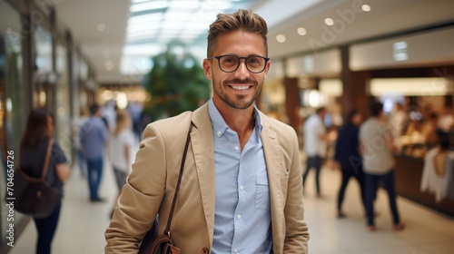 Portrait of a smiling young professional man in a shopping mall © duyina1990