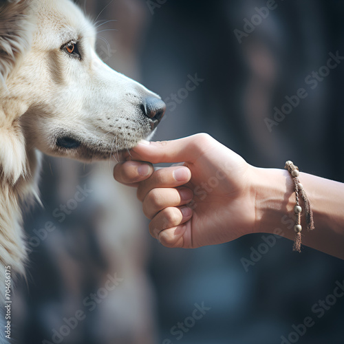 Hand und Pfote Mensch und Hund wunderschön Hand and paw man and dog beautiful photo