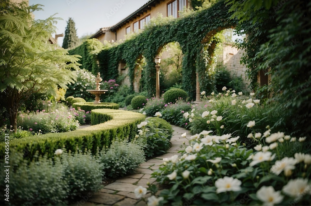 Enchanting Oasis, A Verdant Haven Abloom With Ivory Blossoms and Verdant Foliage Enchanting Oasis, A Verdant Haven Abloom With Ivory Blossoms and Verdant Foliage