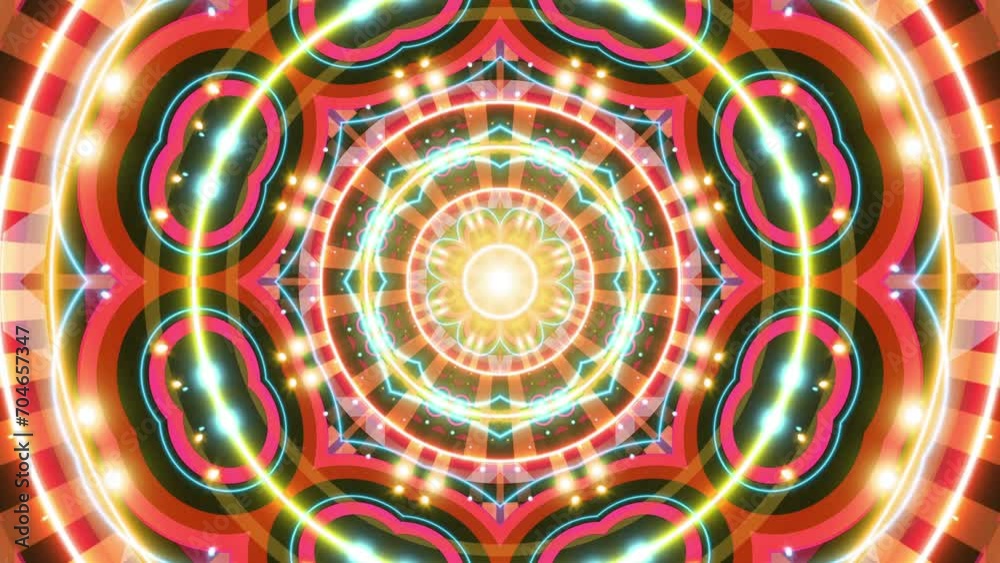 Mandala 3D Kaleidoscope seamless loop Psychedelic