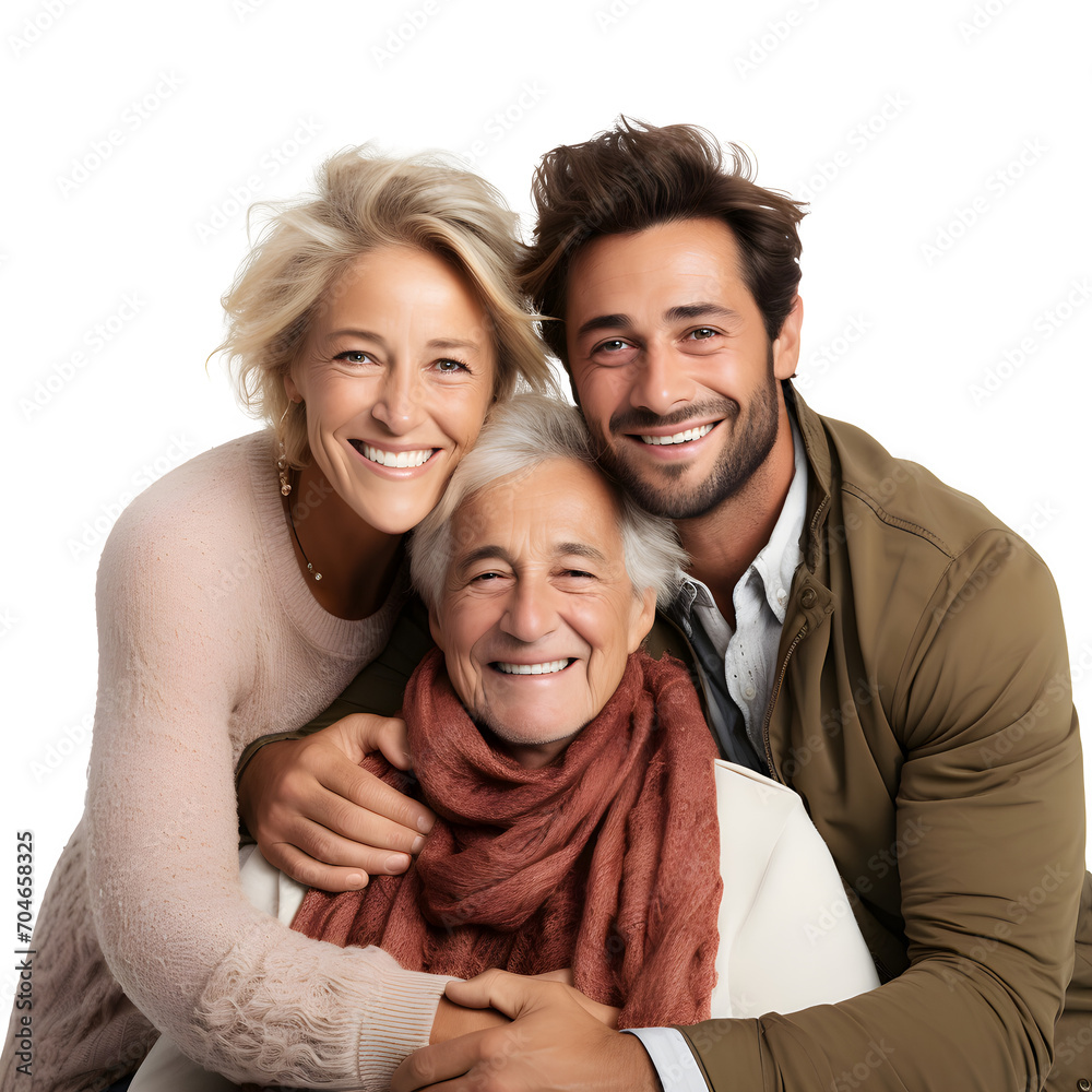 Happy young son with hugging father and mother, smiling and holding Parents with love and care in studio, isolated on transparent background Generative AI Happy young son with hugging father and mother, smiling and holding Parents with love and care in studio, isolated on transparent background Generative AI