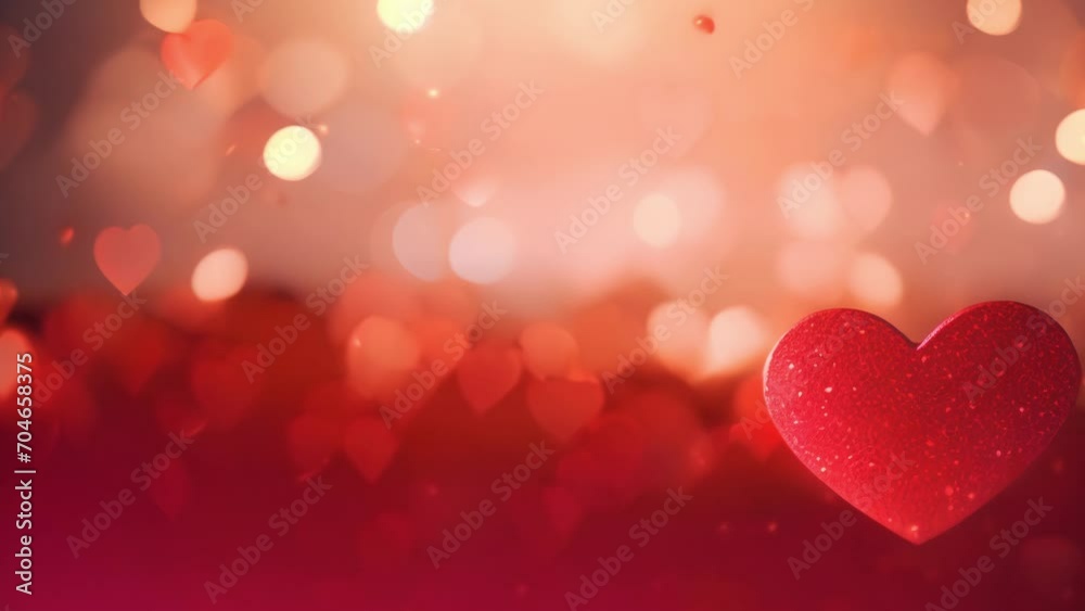 Romantic Valentine's day, love, wedding background. Red hearts bokeh background Romantic Valentine's day, love, wedding background. Red hearts bokeh background