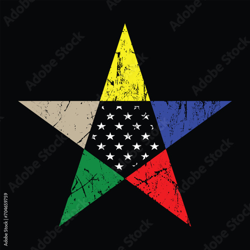 First Responders Flag Star American Police Firefighter Military Corrections Dispatch Star Design Vector Logo, Shirt, Poster, card, banner, background Eps Illustrations Template .