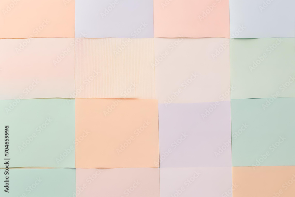 Pastel-colored blocks arranged in a balanced and harmonious composition, Pastel color post it note, Sticky Note Board, Post it memo board Pastel-colored blocks arranged in a balanced and harmonious composition, Pastel color post it note, Sticky Note Board, Post it memo board