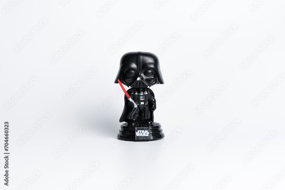 Naklejka premium Donetsk, Ukraine; January 4, 2024 Funko POP Darth Vader Star Wars Lights & Sound.