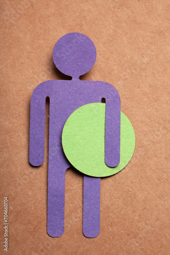 new target, paper cut person holding big green dot