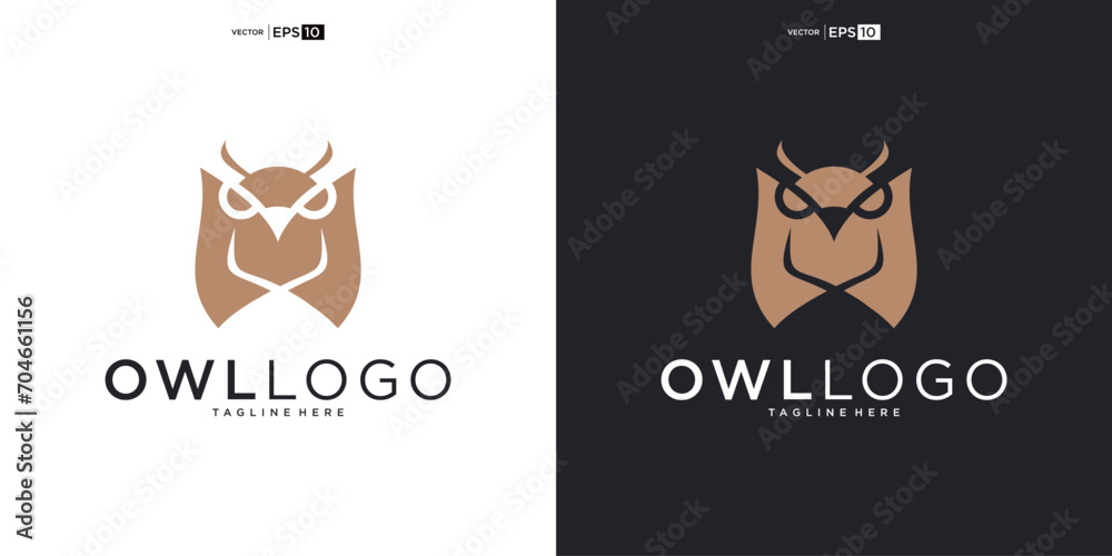 Owl logo design vector icon concept