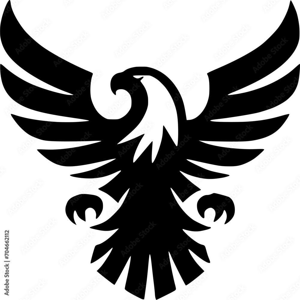 Obraz premium Eagle vector, flat icon, black