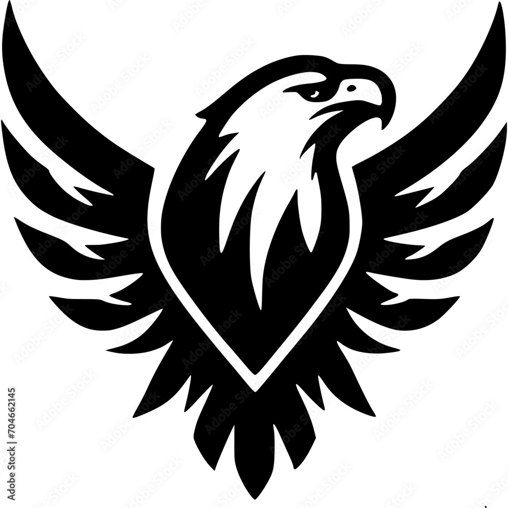 Fototapeta premium Eagle vector, flat icon, black