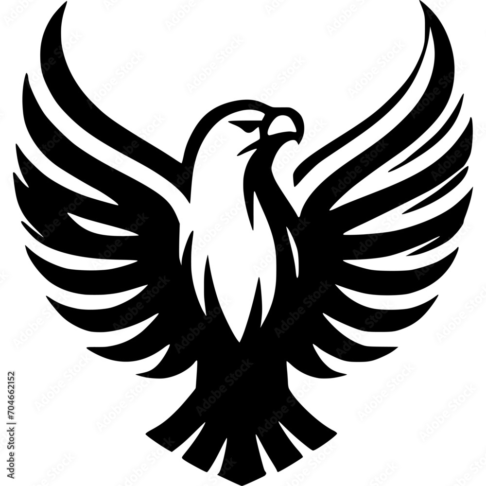 Obraz premium Eagle vector, flat icon, black