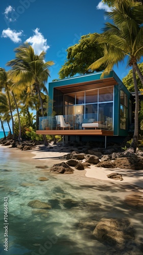 Modern beach house with a tropical setting © duyina1990