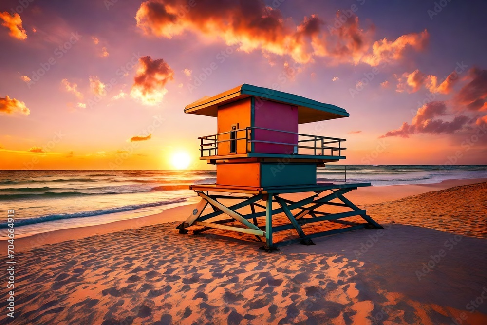 lifeguard tower on the beach lifeguard tower on the beach