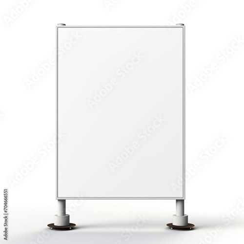 white outdoor advertising POS POI stand banner mockup.