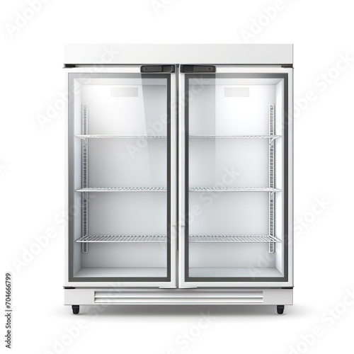 Wallpaper Mural Front view fridge refrigerator chiller with transparent glass on a white background. Torontodigital.ca