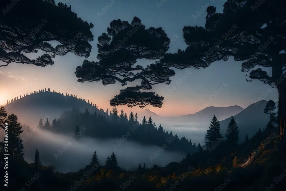 Obraz premium sunset in the mountains