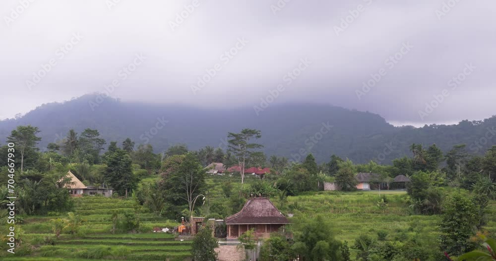 Aerial view of the countryside of Sidemen region, Bali, Indonesia Aerial view of the countryside of Sidemen region, Bali, Indonesia
