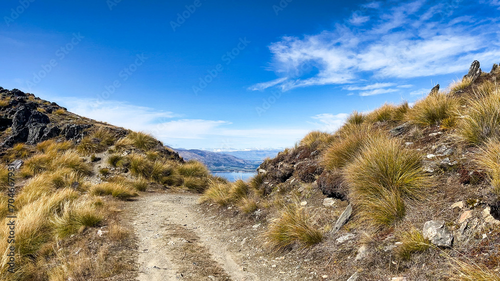 Mountain view from the summit of Isthmus Peak track at Lake Hawea Mountain view from the summit of Isthmus Peak track at Lake Hawea