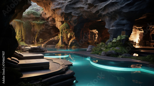 Hidden beauty of an underground oasis within a cave