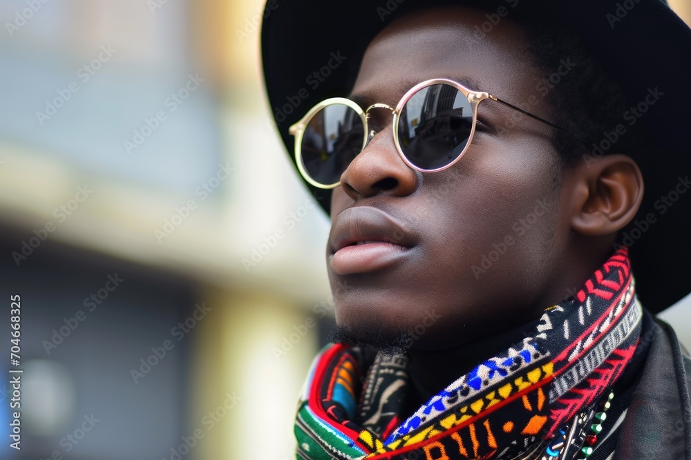 Close-up of a fashionable young man with trendy accessories Close-up of a fashionable young man with trendy accessories