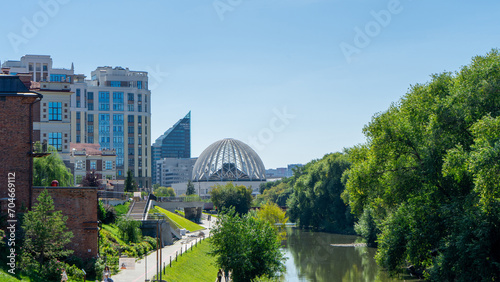 Принти на полотні Embankment of Iset River, Yekaterinburg, Russia