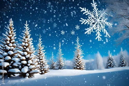 christmas tree in snow © Nomi