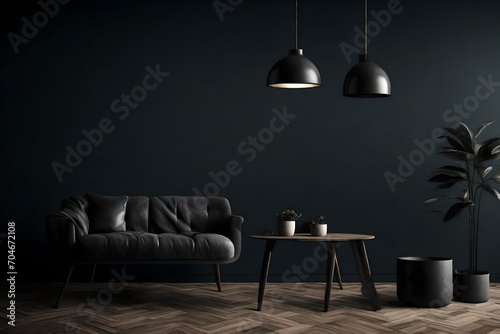 modern living room with lamp