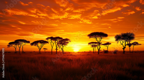 Group of Trees Standing in Grass