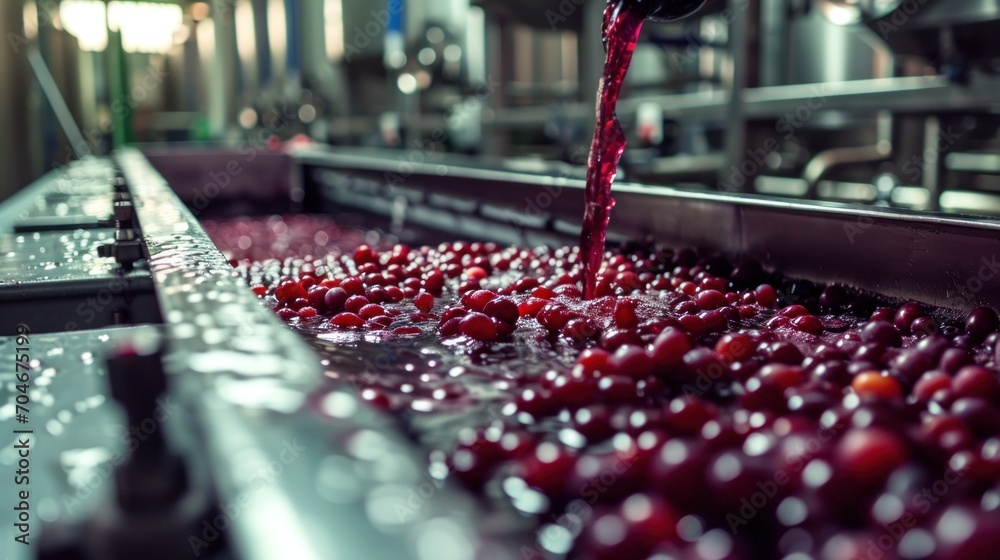 Fototapeta premium Winemaking process at the plant using modern technologies