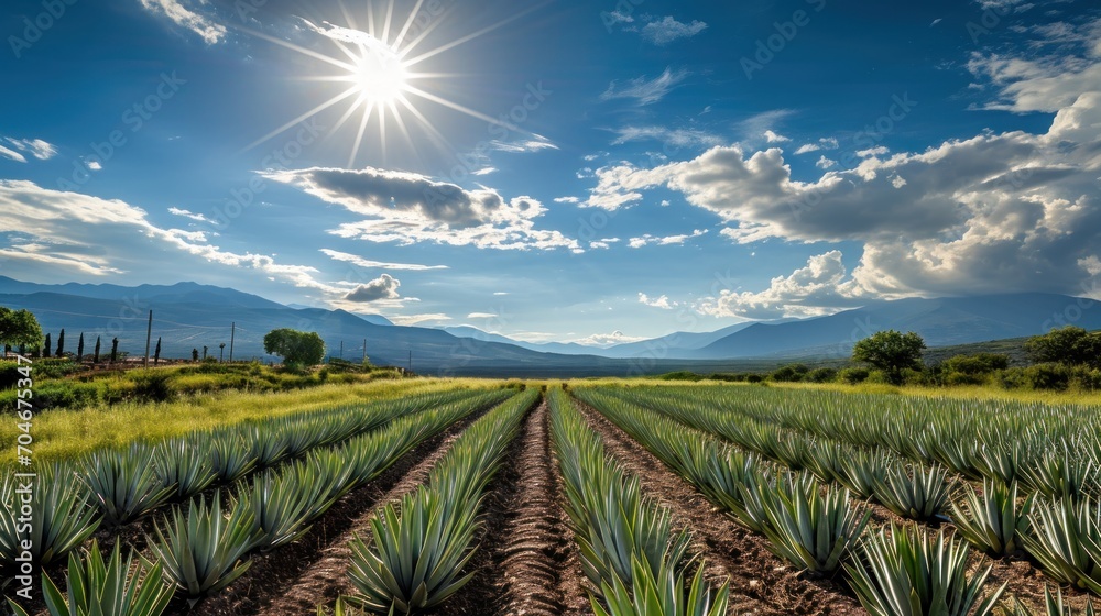 Agave field for tequila production