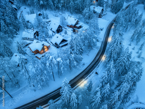 Aerial view of fairy villag...