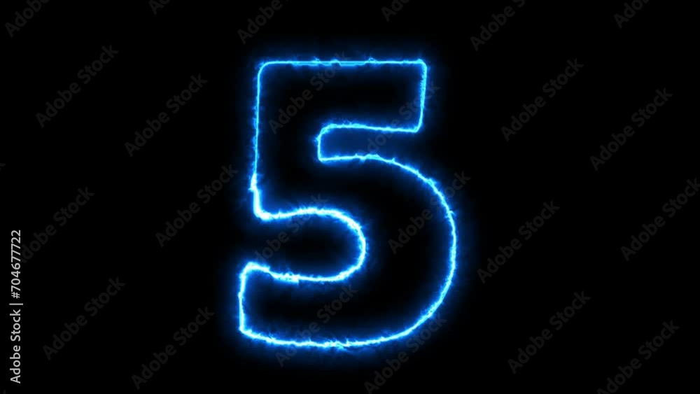 Neon bright glowing electric countdown timer from 10 to 0 seconds. Neon bright glowing electric countdown timer from 10 to 0 seconds.