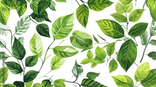  a close up of a green leafy pattern on a white background with green leaves and green leaves on a white background.