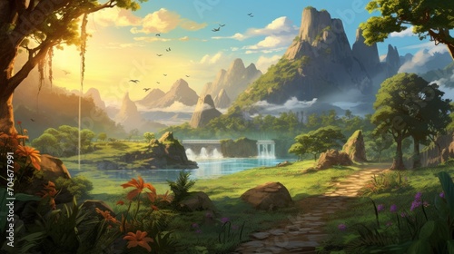 A beautiful  breathtaking land that hides its secrets game art
