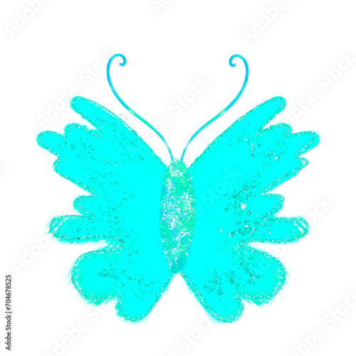 Blue Glitter Butterfly
