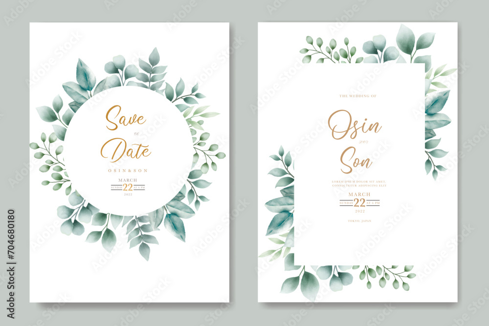 Beautiful Roses watercolor wedding invitation card