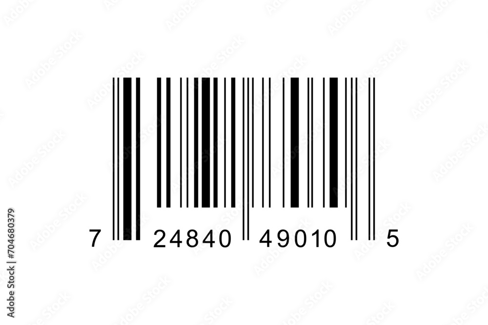 Barcode icon. Bar code label template isolated on white background. Visual data representation with product information. Vector graphic illustration Barcode icon. Bar code label template isolated on white background. Visual data representation with product information. Vector graphic illustration