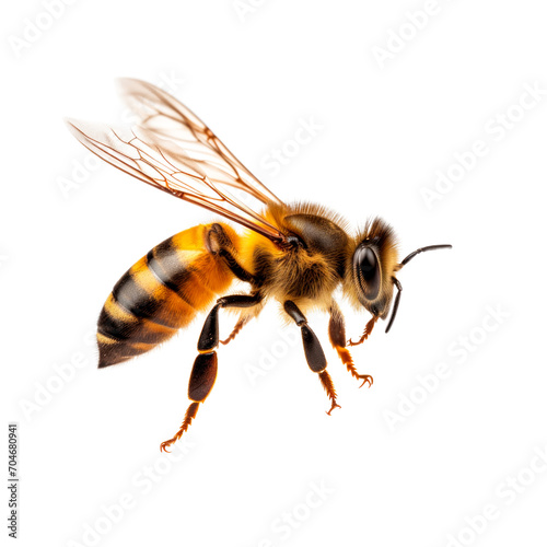 Flying bee isolated on transparent background. PNG © Yana