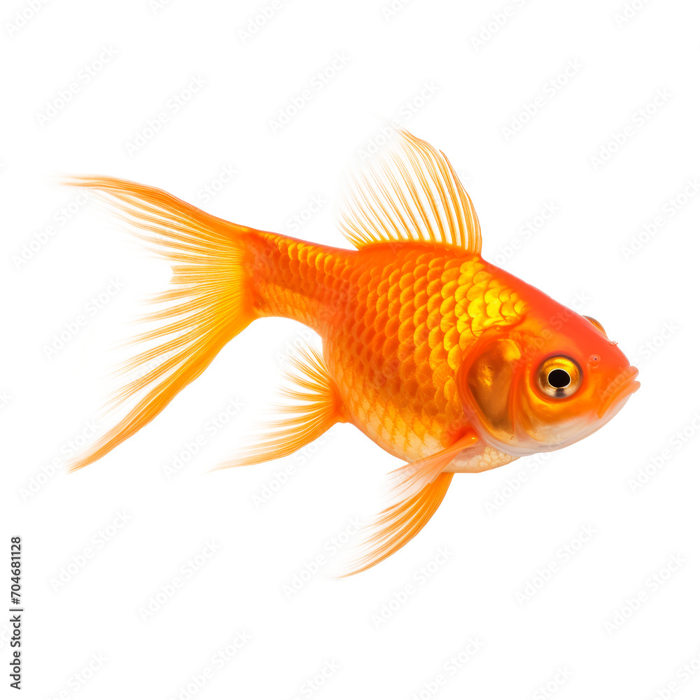 Gold fish isolated on transparent background. PNG
