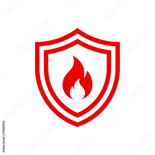 Shield with fire icon