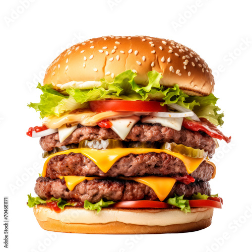 Huge burger isolated on white background. PNG